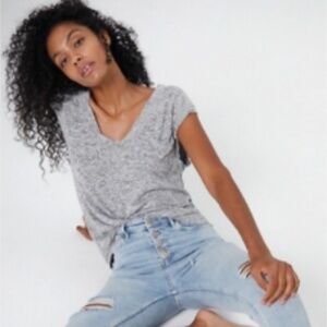 Free People We The Free Courtney Hacci Muscle Tee Heather Grey size XS